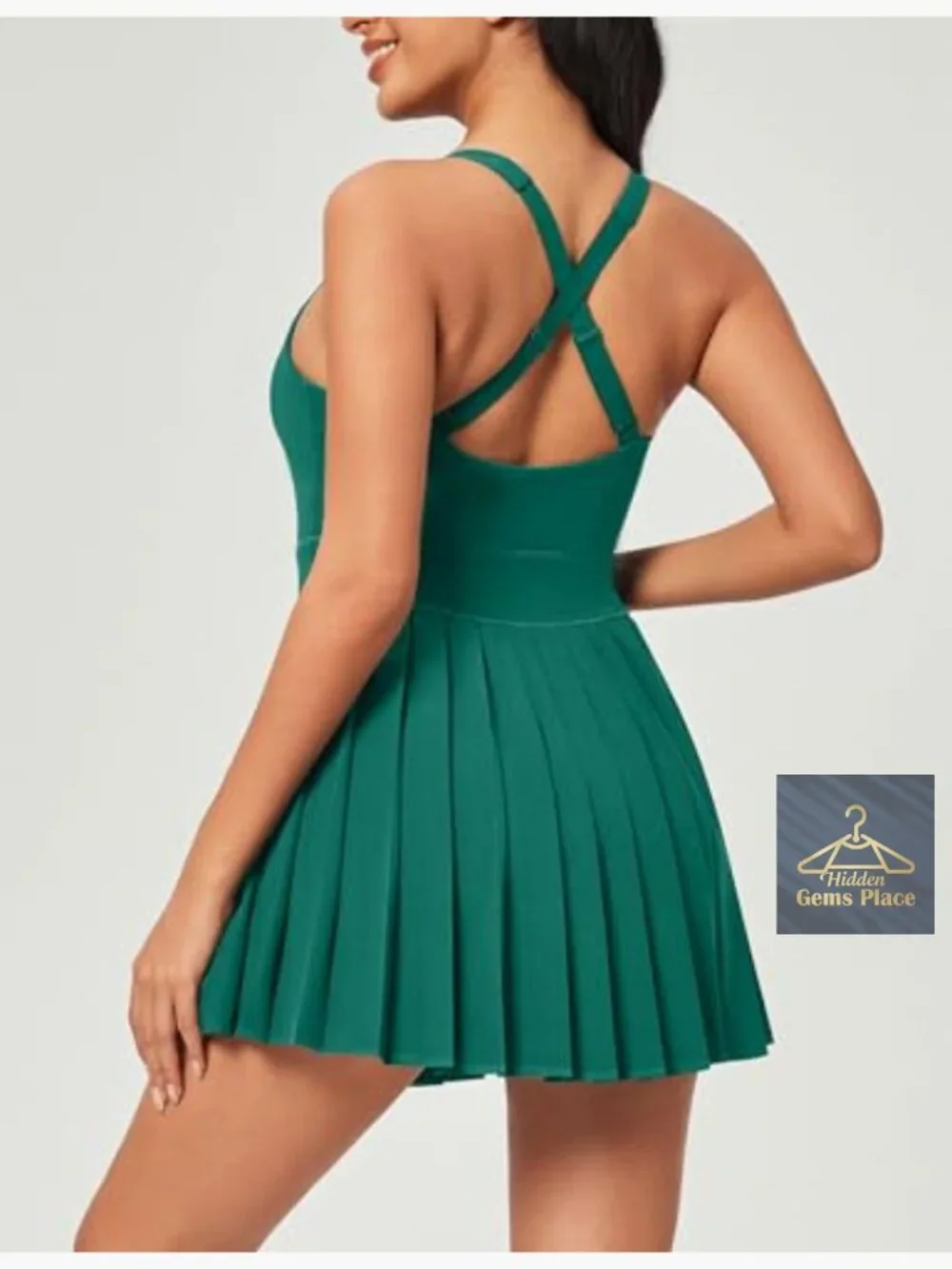 Tennis Dress with Built-in Bra Shorts and Pockets - Picture 2 of 5